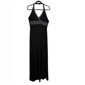 JS Boutique Black Maxi Dress with Silver Accents